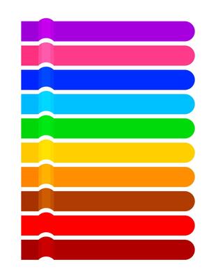 strip bar label graphics colorful for header list text, striped bar lines many colored for message, longitudinal stripes colorful pattern, multi color swatch line isolated on white