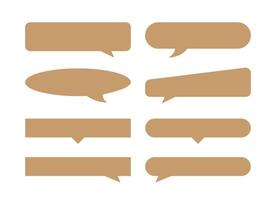 speech bubble horizontal brown pastel soft isolated on white, many horizontal frame speech bubble shape, dialog box balloon for text title vector
