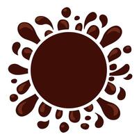 chocolate brown splash blob for banner background, drop brown liquid splash, icon splashing chocolate blob droplet vector