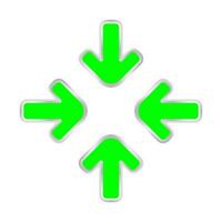 green expand arrow icon isolated on white, arrows pointing zoom in, expand arrow icon for resizes, drag arrow for all direction app, arrows pointer cursor of mouse symbol, expanding icons interface vector