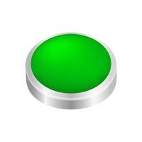 button circle shape green for buttons games play isolated on white, green modern buttons simple and convex, sphere button green flat style icon sign for applications, buttons round for website vector