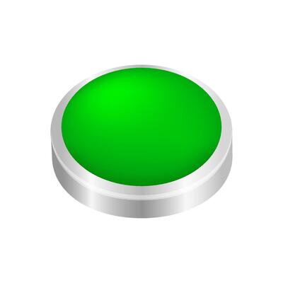 button circle shape green for buttons games play isolated on white, green modern buttons simple and convex, sphere button green flat style icon sign for applications, buttons round for website