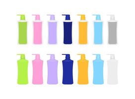 mock-up bottle plastic packaging, bottle collection of cosmetic container design, template blank bottle for label graphic, empty bottle for lotion, shampoo, cream or soap gel product vector