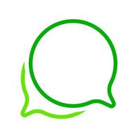 speech bubble green circle, bubble chat sign for icon, speak, talk for conversation concept vector