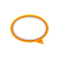 speech bubble orange ellipse isolated on white, bubble chat sign for icon speak or talk, balloon speech for message copy space text, dialog box chat symbol vector