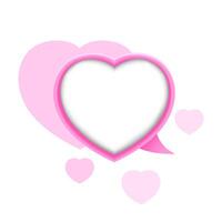 beautiful heart shape frame for copy space text, template valentine card with heart shape soft pink pastel, speech bubble heart shape for love card background, dialog speech paper in heart shape vector