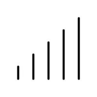line graph symbol for icon, simple line bar chart, icon signal for data ux ui website or mobile application, signal graph for different bar levels, graph line for element signal network vector