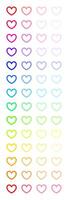 heart shape colorful cute isolated on white, simple heart line plain multicolored for element valentine card, heart-shaped outline icons for decoration, clip art heart sign colorful of many pattern vector