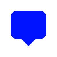 blue speech bubble sign isolated on white, bubble speak icon trendy flat design, simple square dialog message for icon, speech bubble square blue for button, text box of comment symbol vector