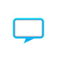 speech bubble square shape blue color for message, copy space, dialog chat box modern vector