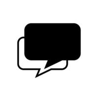 speech bubble square isolated on white, speech balloon sign of communication symbol, black and white speech bubble for talk text, balloon message icon vector