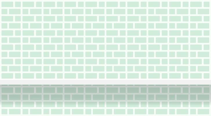 green soft brick wall pattern with shelf for background, modern pastel green wall brick pattern for decoration architecture, brick tile wall and plank shelf, brick tiled grid of toilet wall
