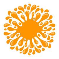 water drop orange juice splash, water blob orange flat isolated on white, pineapple juice splash flow, orange juice drop splatter simple for package design, water orange drop symbol for graphic vector