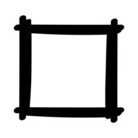 square frame handwritten black color, check box square brush hand drawn, scribble paint art line stroke square shape, square shape paintbrush symbol vector