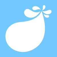 milk blob shape on light blue soft for banner copy space, aqua background, white milk blob splash on pastel blue, water blobs droplet wave shape for banner, milk blob simple for graphic ad design vector