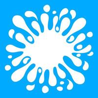 milk drop splash blob isolated on blue background, splash of milk blob white for element banner, milk drop splatter simple for banner copy space, liquid splashing milk symbol vector
