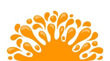 water drop orange juice splash, water blob orange flat isolated on white, pineapple juice splash flow, orange juice drop splatter simple for package design, water orange drop symbol for graphic banner vector