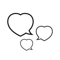 speech bubble heart shape isolated on white vector