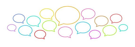speech bubble ellipse many isolated on white, balloon message icon for chat and talk speak vector