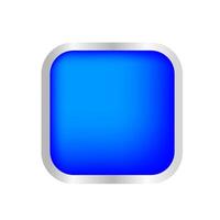 button square shape blue for buttons games play isolated on white, blue modern buttons simple and convex, square button blue flat style icon sign for applications, buttons square vector
