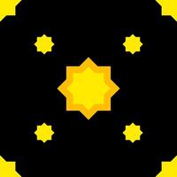 star seamless pattern on black background, star shape geometric and repeat pattern vector