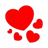 heart shape red cute isolated on white background, simple heart plain many for element valentine card, icon heart-shaped minimal flat lay for decoration, clip art heart sign red for passion concept vector