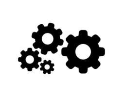 circle cog black for mechanization icon isolated on white, gear symbol for button black icon for progress web vector