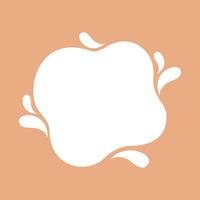 blob shape on brown pastel soft for banner copy space, aqua background, white milk blob splash on cocoa brown, water blobs droplet wave shape for banner, milk blob simple graphic vector