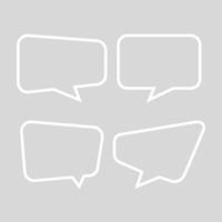 white speech bubble square isolated on grey soft, balloon message icon for chat and talk vector