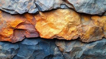 Layers of colorful rock revealing nature's artistry in rich textures and hues photo