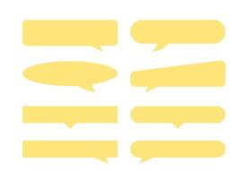 speech bubble horizontal yellow pastel soft isolated on white, many horizontal frame speech bubble shape, dialog box balloon for text title, discussion chat symbol for banner, various balloon for talk vector