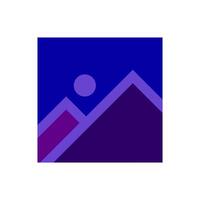 image nature in night time for icon design isolated on white, simple graphic picture icon in night time, flat icon modern of image or picture thumbnail album, icon gallery media symbol in square vector