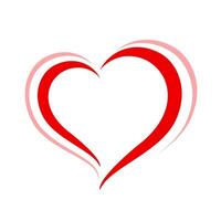 heart shape, heart-shaped flat icon symbol, red heart shape vector