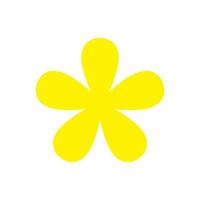 yellow flower single isolated on white background, petals flower yellow for clip art, illustration flower for kids, simple flower for card decoration graphics vector