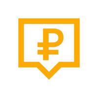 ruble currency symbol in speech bubble square for icon, russia ruble money for app symbol, simple flat russian ruble money, currency digital ruble coin for a financial concept vector