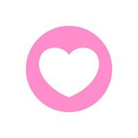 heart shape icon simple in circle pink, heart symbol for button graphic, passion or romantic icon, heart shape element sign for valentine's day and wedding card, happy love symbol isolated on white vector