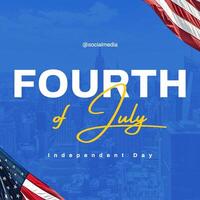 blue minimalist 4th of july instagram post template