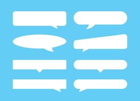 speech bubble horizontal shape isolated light blue, speech balloon sign of communication symbol, white speech bubble for talk text, balloon message icon, dialog chatting graphic vector