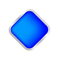 button square shape blue for buttons games play isolated on white, blue modern buttons simple and convex, square button blue flat style icon sign for applications, buttons square for website app vector
