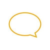 speech balloon ellipse orange isolated on white, speech bubble art line sign of communication symbol, orange speech bubble for talk text, balloon message icon, dialog chatting graphic for icon talk vector