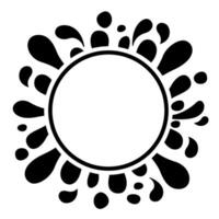 black ink drop splash and white circle for copy space, ink black blob and white space for banner background, water splash or blob black for element banner, water drop splatter simple for graphic vector