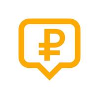 ruble currency symbol in speech bubble square shape for icon, russia ruble money for app symbol, simple flat russian ruble money, currency digital ruble coin for financial concept vector