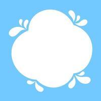 milk blob shape on light blue soft for banner copy space, aqua background, white milk blob splash on pastel blue, water blobs droplet wave shape for banner vector