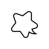 speech balloon star shape isolated on white, speech bubble art line star for communication symbol, black and white speech bubble for talk text, balloon message icon, dialog chatting star icon of talk vector
