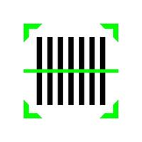 bar code scan for icon isolated on white, qr code scan digital symbol, identification data code for button scan symbol, coding bar for information price tag scan, shopping code for smartphone app vector