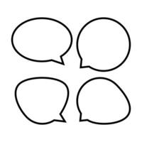 speech bubble line circle shape, dialog circle shape for graphic chat talk sign vector
