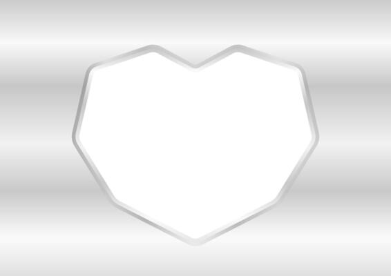 heart shape white on silver background, white frame shaped heart on silver texture for greeting card paper, luxury heart shape for decoration valentine graphic, cute heart shape for copy space