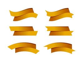 ribbon gold stripe shape isolated on white, ribbon golden tag collection for element graphic design, ribbon line yellow gold for label copy space text, border tape curl ribbon gold shaped vector