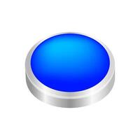 button circle shape blue for buttons games play isolated on white, blue modern 3d buttons simple and convex, sphere button blue flat style icon sign for applications, buttons round for website or apps vector