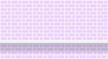 purple soft brick wall pattern with shelf for background, modern pastel purple wall brick pattern for decoration architecture, brick tile wall and plank shelf, brick tiled grid of toilet wall vector